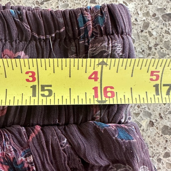 Sundance Misha Pants Floral Wide Leg Gauzy Lined Pull On Tassel Tie Closure - Picture 12 of 16